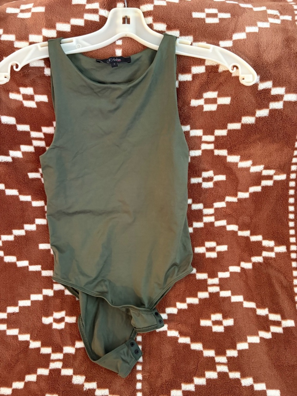 Sleeveless Olive Green Tank Bodysuit - Unknown Brand